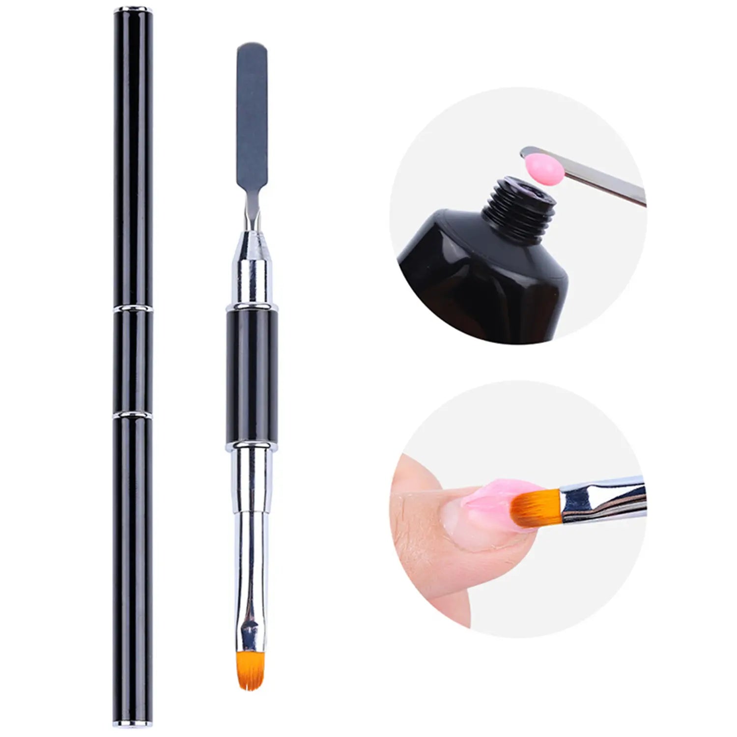 1 pcs double head dual purpose nail art pen for nail extension gel