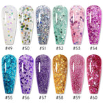 12 colors 15ml gel nail polish extension with diamond glitter