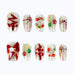 Christmas press on nails medium coffin fake nails with glitter