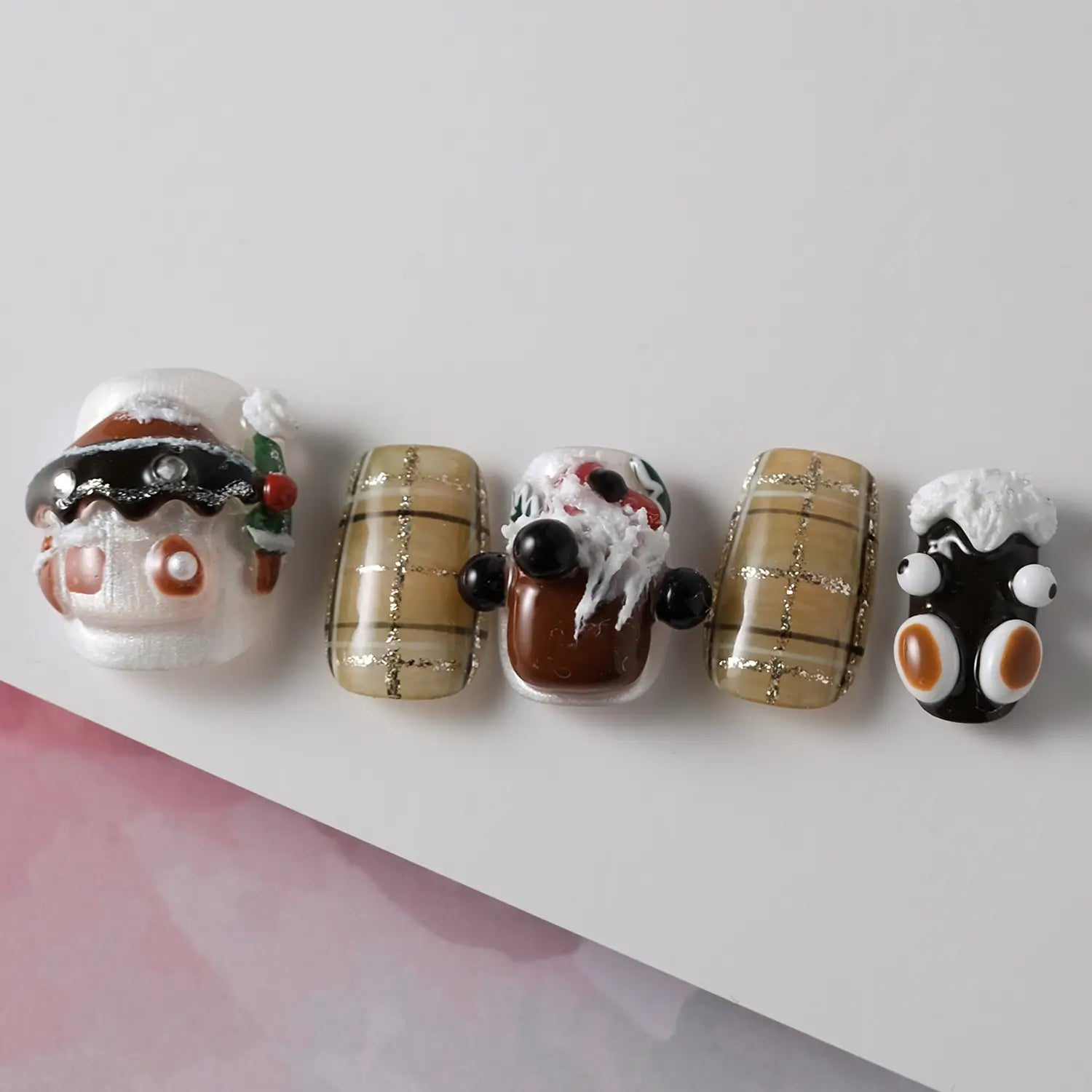 Cute and funny christmas press on nail art