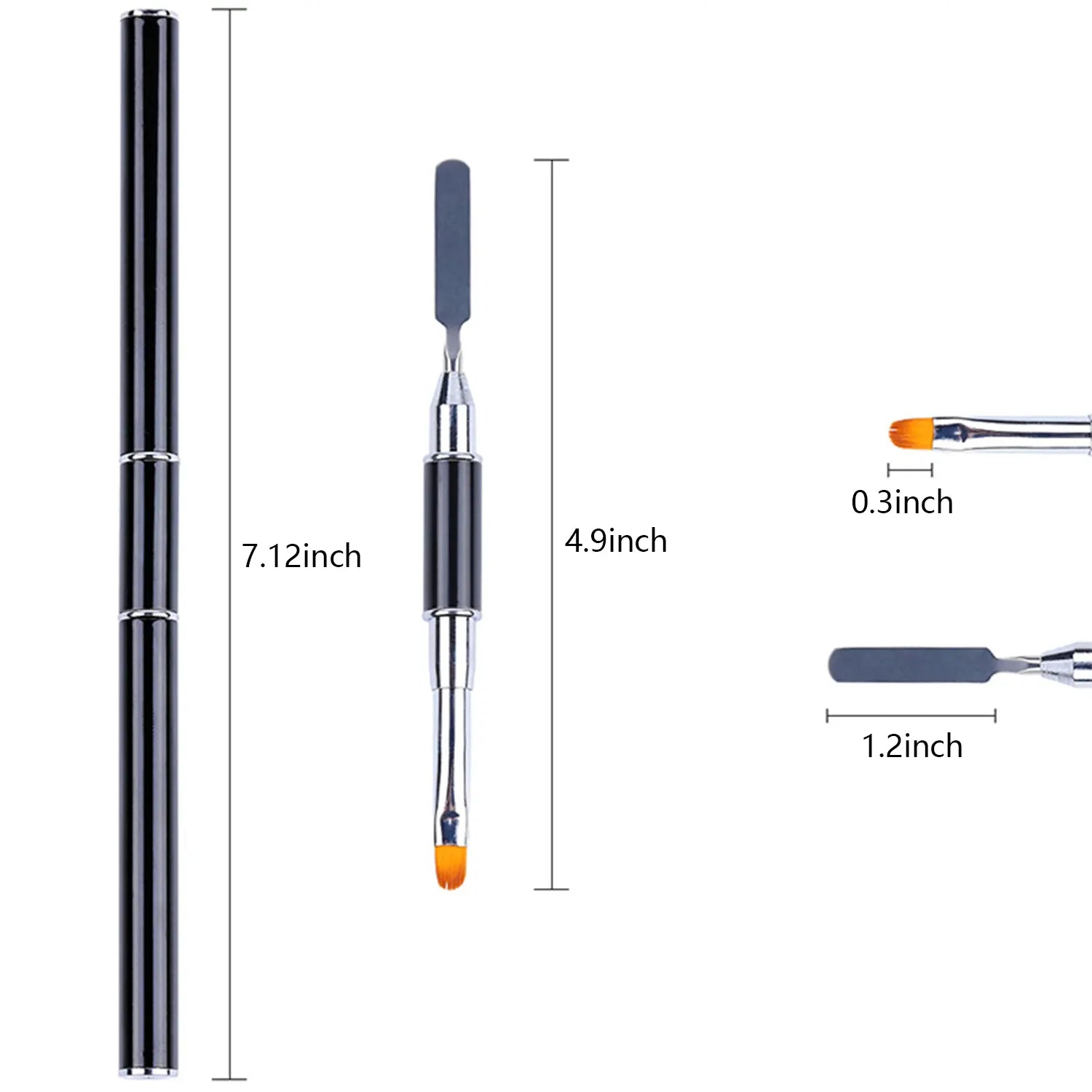 Double head dual purpose nail art pen for nail extension gel length size