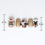 Length of cute christmas short square nails with beige plaid