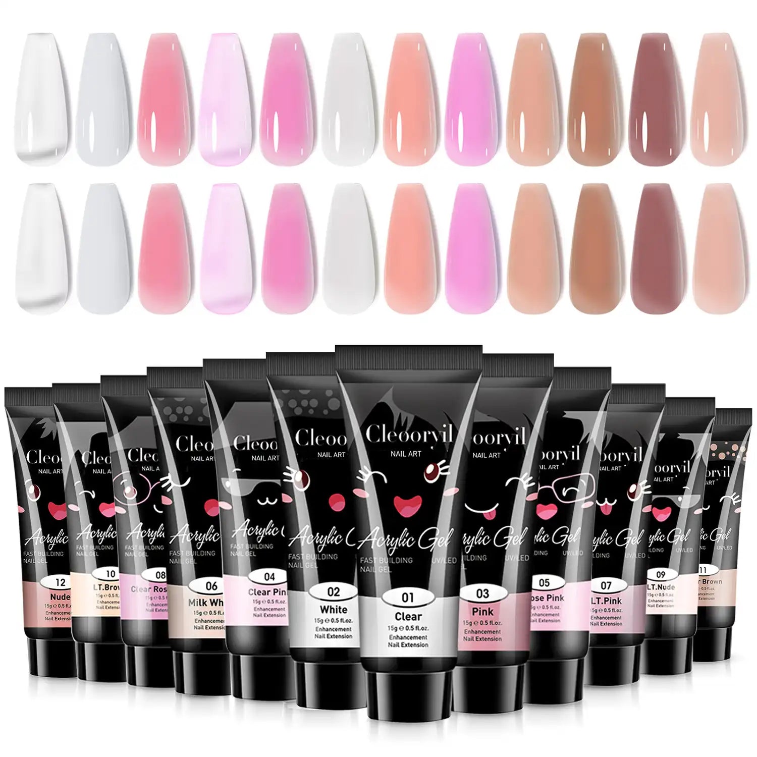 Nail extension gel set for acrylic nail