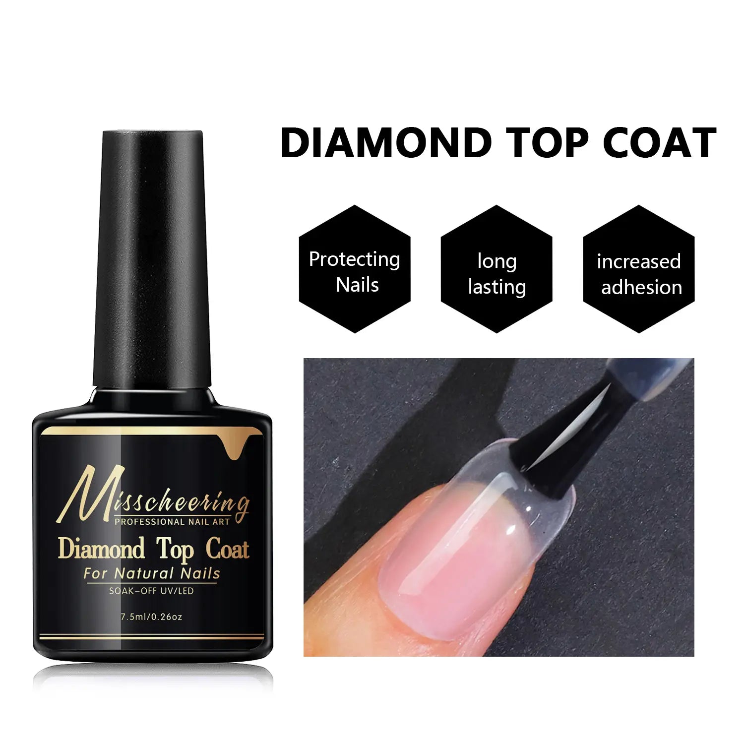 Nails diamond top coat for natural nails