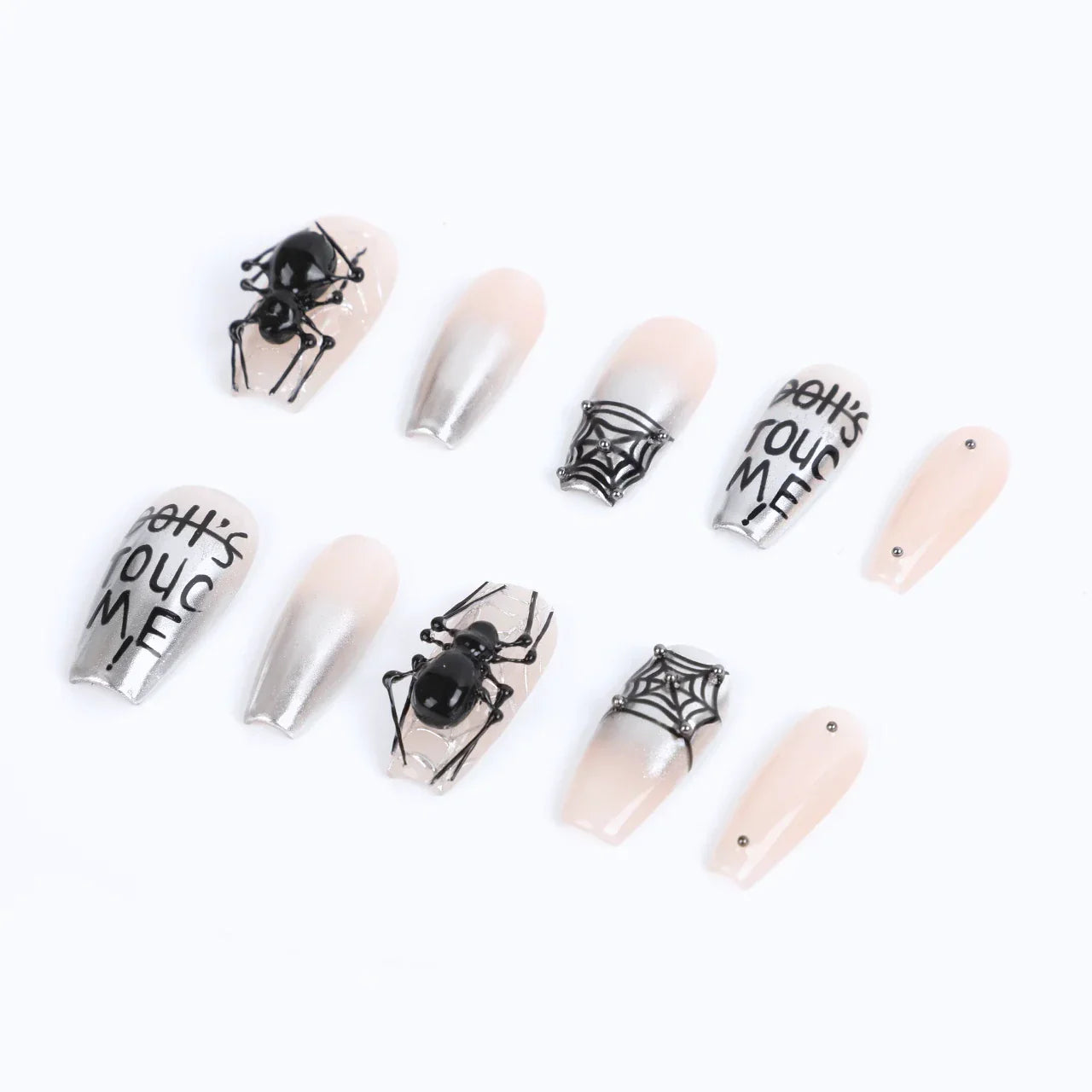  The design features spiders and spiderwebs. Perfect for adding a spooky touch to your Halloween nail art. 