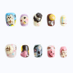 10 pcs Pastel color 3d cat and cute characters nail art designs display