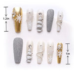 Length measurement of Press on Nails Snowflake Christmas Tree for Winter Light Luxury Style