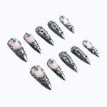 Punk rock aesthetic or gothic nail style