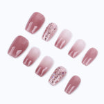 Rose Nude Pink Gradient Stamped Press On Nails 2