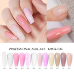 Solid clear nude nail extension gel set color